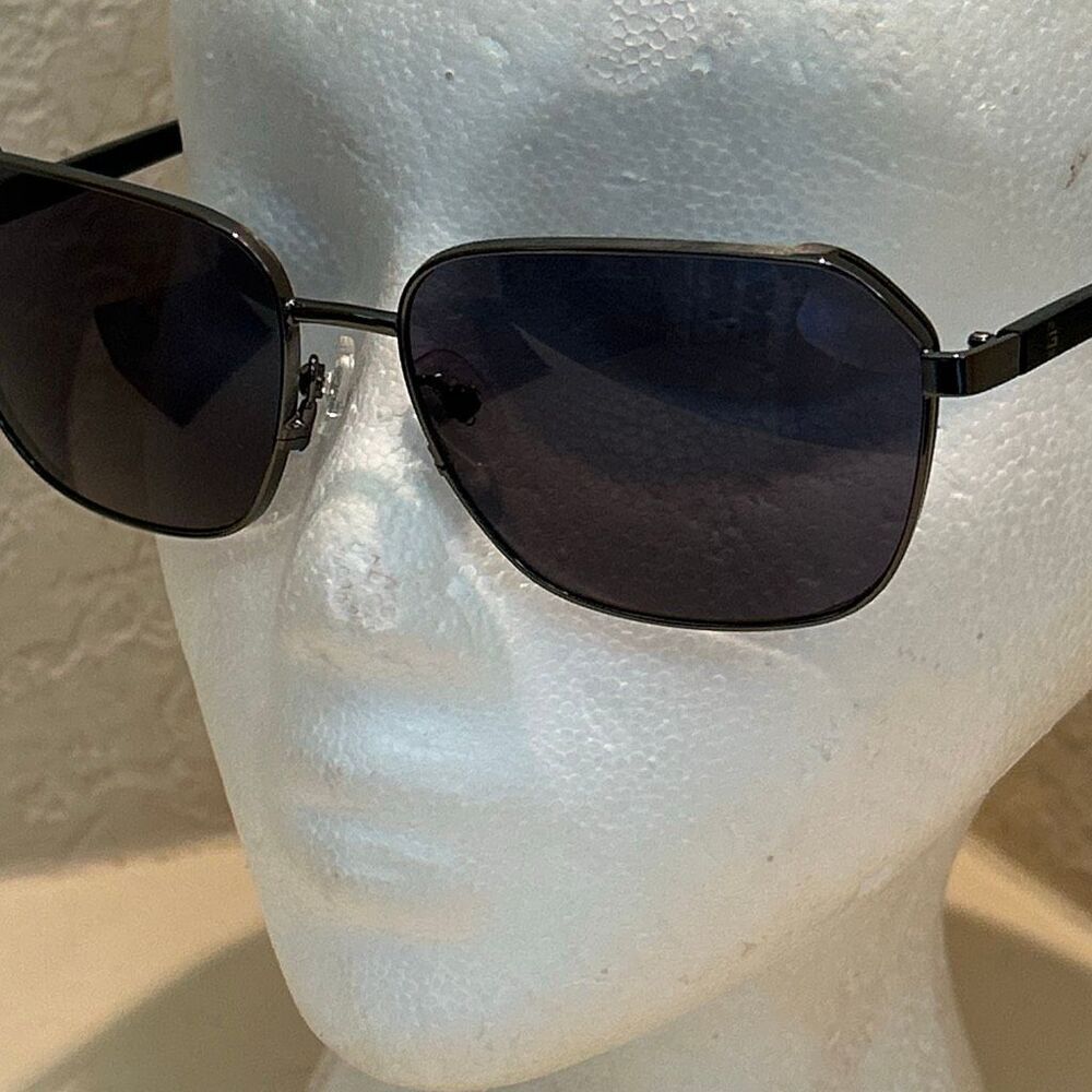 Guess GU00117 Thin Gunmetal Frame Rectangle Sunglasses Smoke Lens NEW - Picture 11 of 12